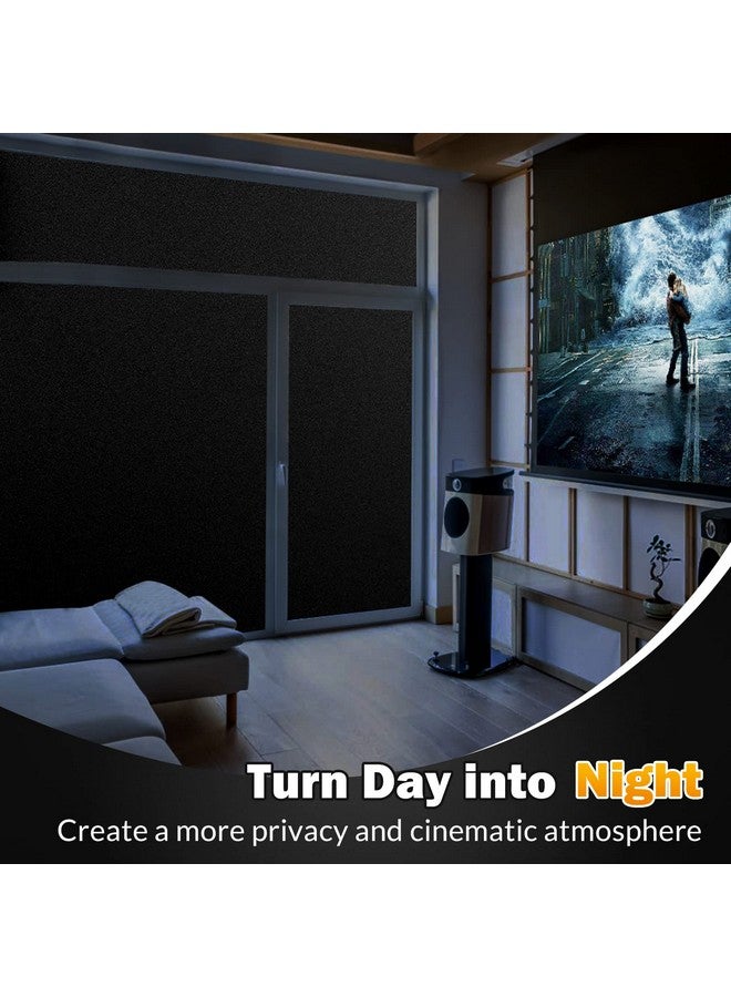rabbitgoo Blackout Window Film, Sun Blocking Privacy Cover for Glass, Removable Opaque Room Darkening Dark Black Out Window Covers Tint Shades for Home Day Sleep Light Blocker 29.5 x 78.7 Inches - Image 3