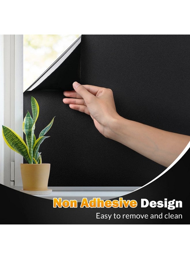 rabbitgoo Blackout Window Film, Sun Blocking Privacy Cover for Glass, Removable Opaque Room Darkening Dark Black Out Window Covers Tint Shades for Home Day Sleep Light Blocker 29.5 x 78.7 Inches - Image 4