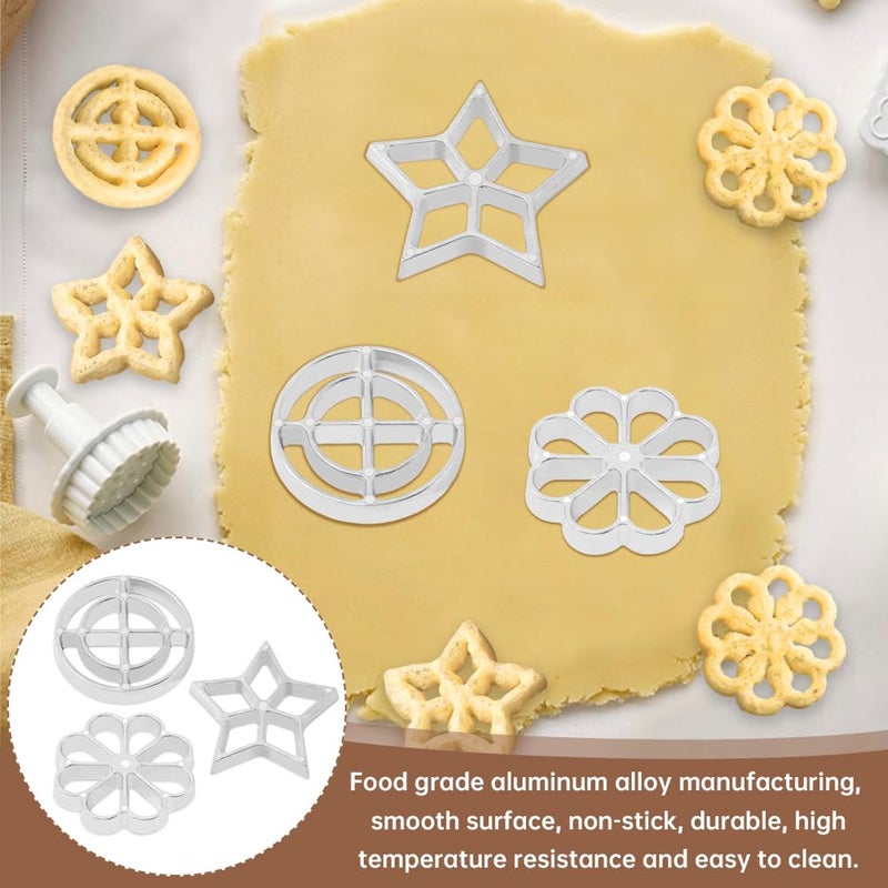Saycker 3Pcs Rosette Iron Set,Bunuelos Mold with Handle,Aluminum Alloy Bunuelos Cookie Press Mold,3 Shapes(Star/Flower/Circle),Funnel Cake Maker Cooking Stamp Maker Kit,for Kitchen Baking - Image 3