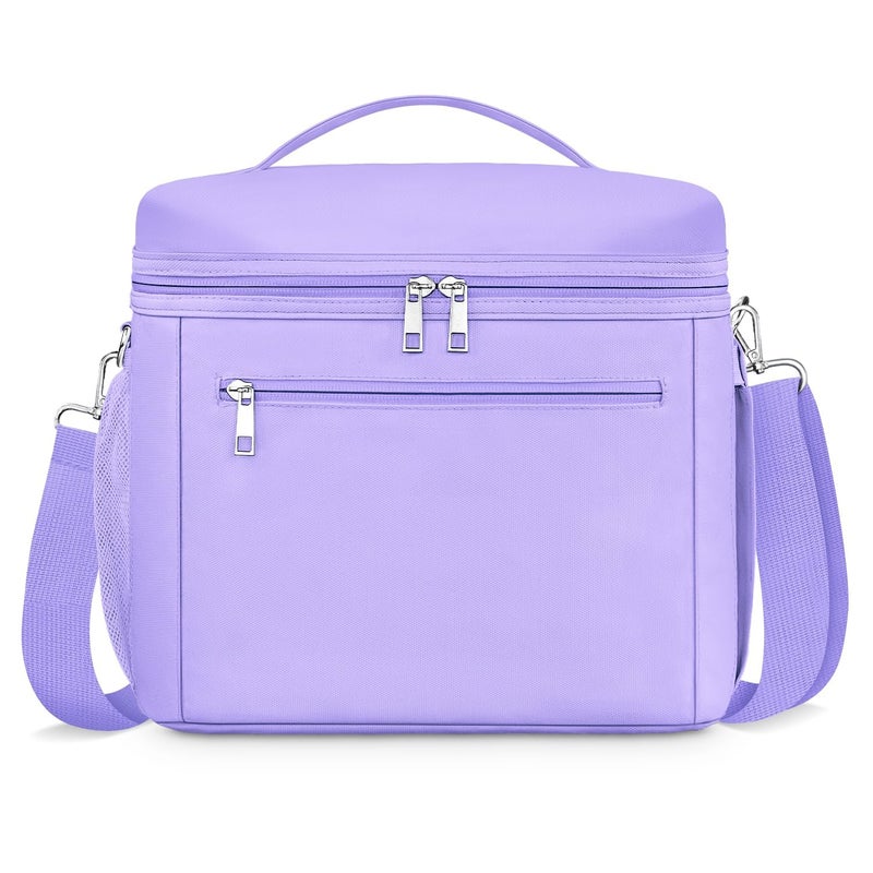 DALINDA Insulated Lunch Bag for WomenLunch Box Cooler Bag Lightweight Nylon Waterproof Lunch Box LunchBags for Work purple