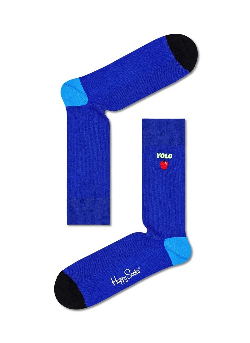 هابي سوكس RIBBED EMBROIDERY YOLO SOCK