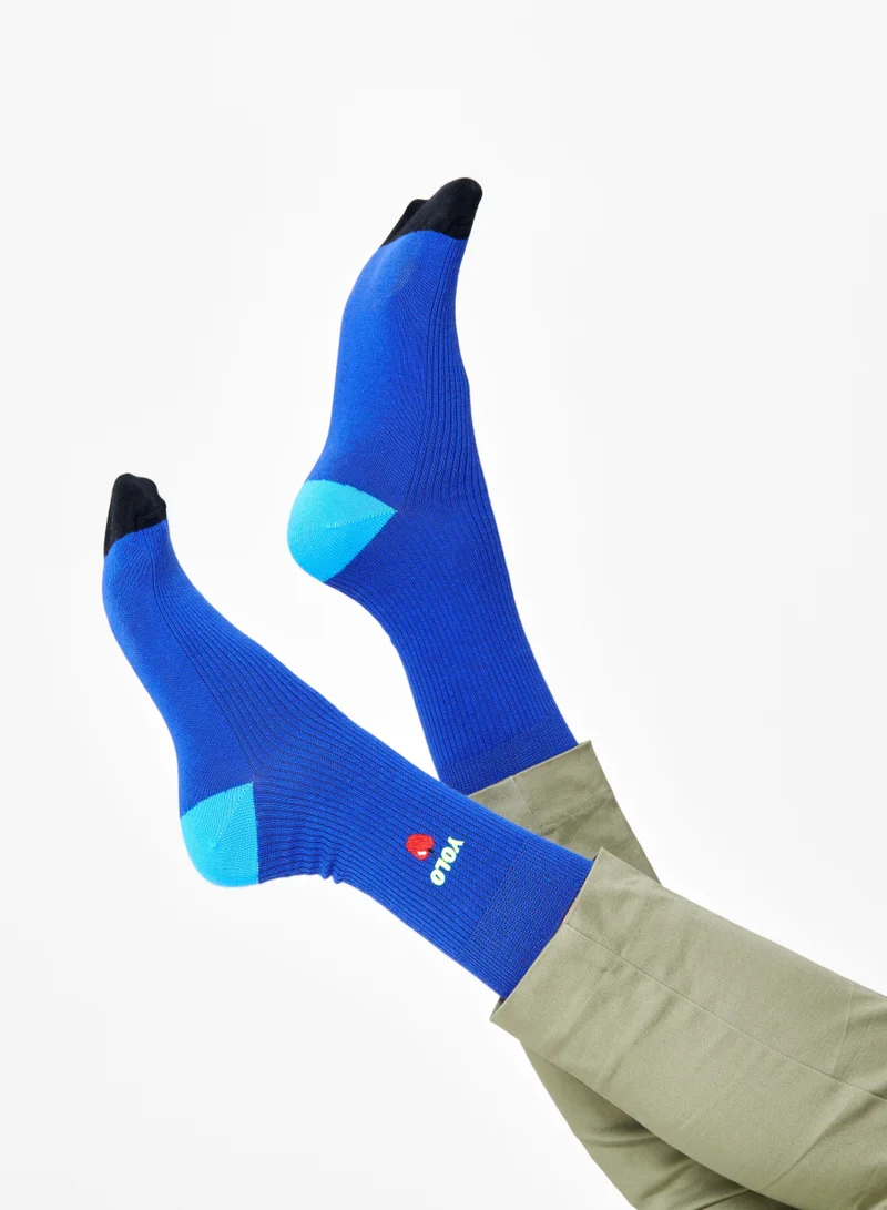 Happy Socks RIBBED EMBROIDERY YOLO SOCK