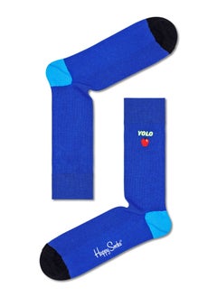 Happy Socks Happy Socks Ribbed Embroidery Yolo Sock  - Image 1