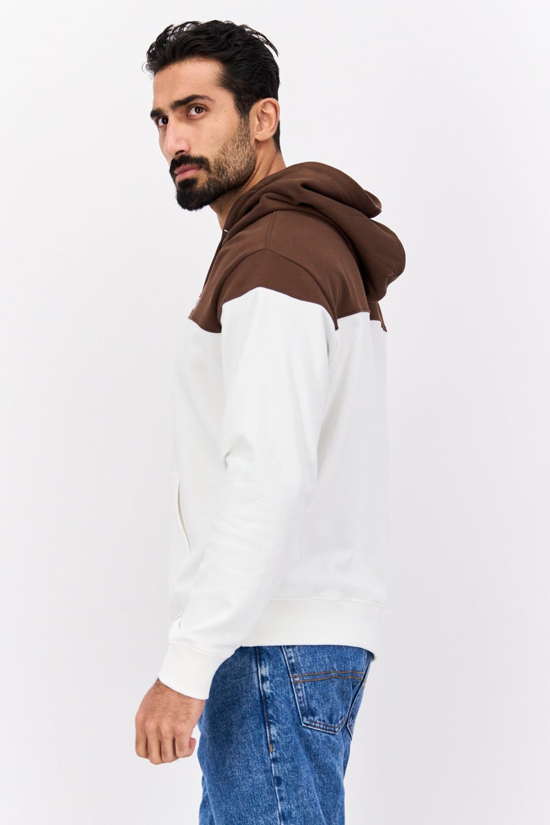 ESPRIT Men Hooded Long Sleeves Two-Toned Sweatshirt, White - Image 2