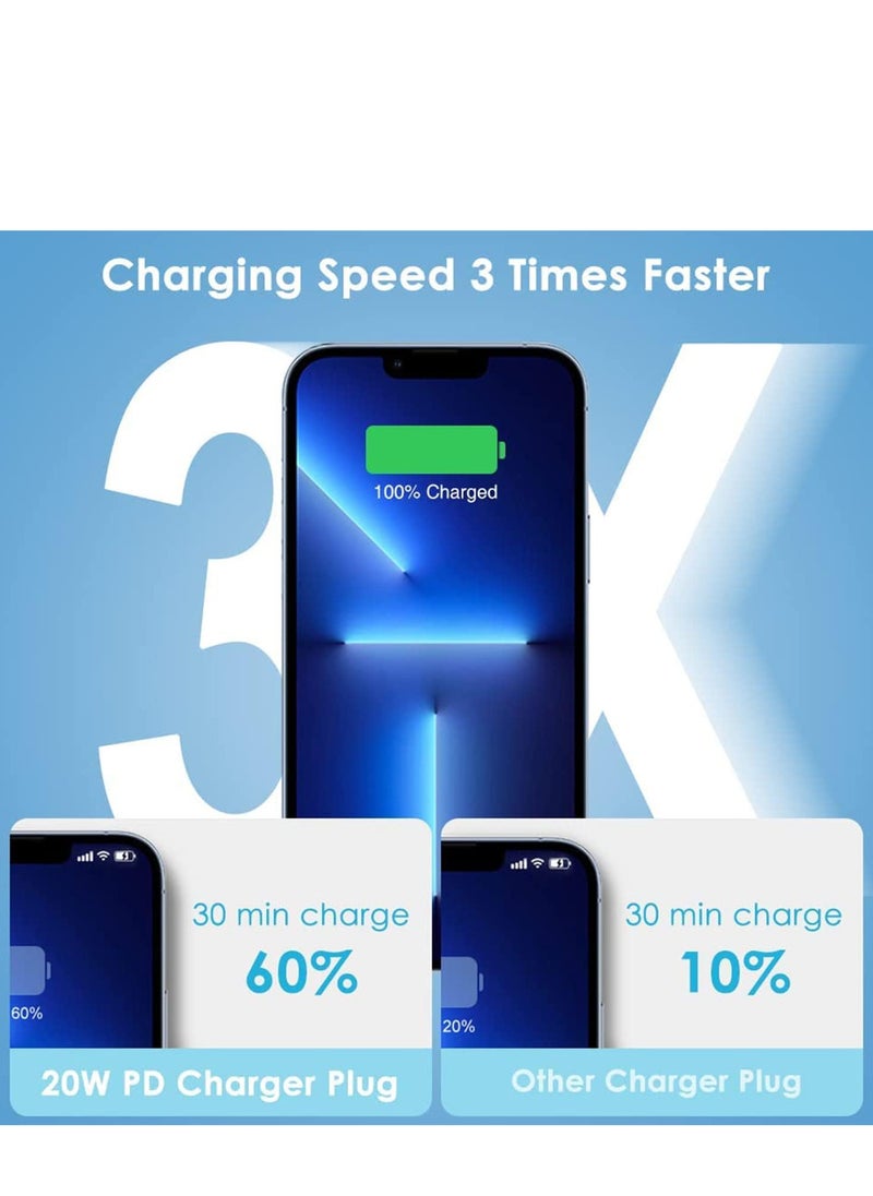 MJZ - MFi Certified iPhone 20W Fast Charger, USB C Wall Fast Charger with 1m USB C to Lightning Cable Compatible with iPhone 14/14 Pro/14 Pro Max/13/12/SE2020/11/XR/XS Max/X/iPad, ect - Image 1