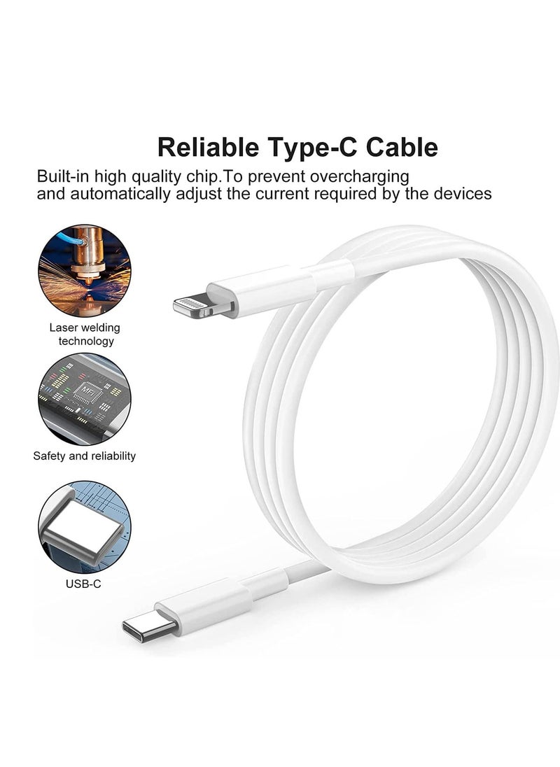 MJZ - MFi Certified iPhone 20W Fast Charger, USB C Wall Fast Charger with 1m USB C to Lightning Cable Compatible with iPhone 14/14 Pro/14 Pro Max/13/12/SE2020/11/XR/XS Max/X/iPad, ect - Image 1