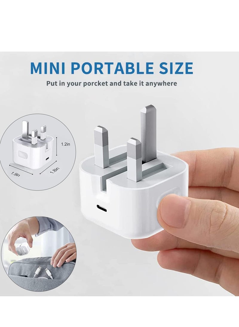 MJZ - MFi Certified iPhone 20W Fast Charger, USB C Wall Fast Charger with 1m USB C to Lightning Cable Compatible with iPhone 14/14 Pro/14 Pro Max/13/12/SE2020/11/XR/XS Max/X/iPad, ect - Image 1