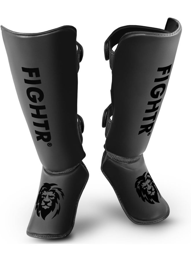 FIGHTR Shin Guards - With A Perfect Fit And Ideal Padding | Thick Shin Protection For Kicks In Kickboxing, Mma, Muay Thai And Other Martial Arts 