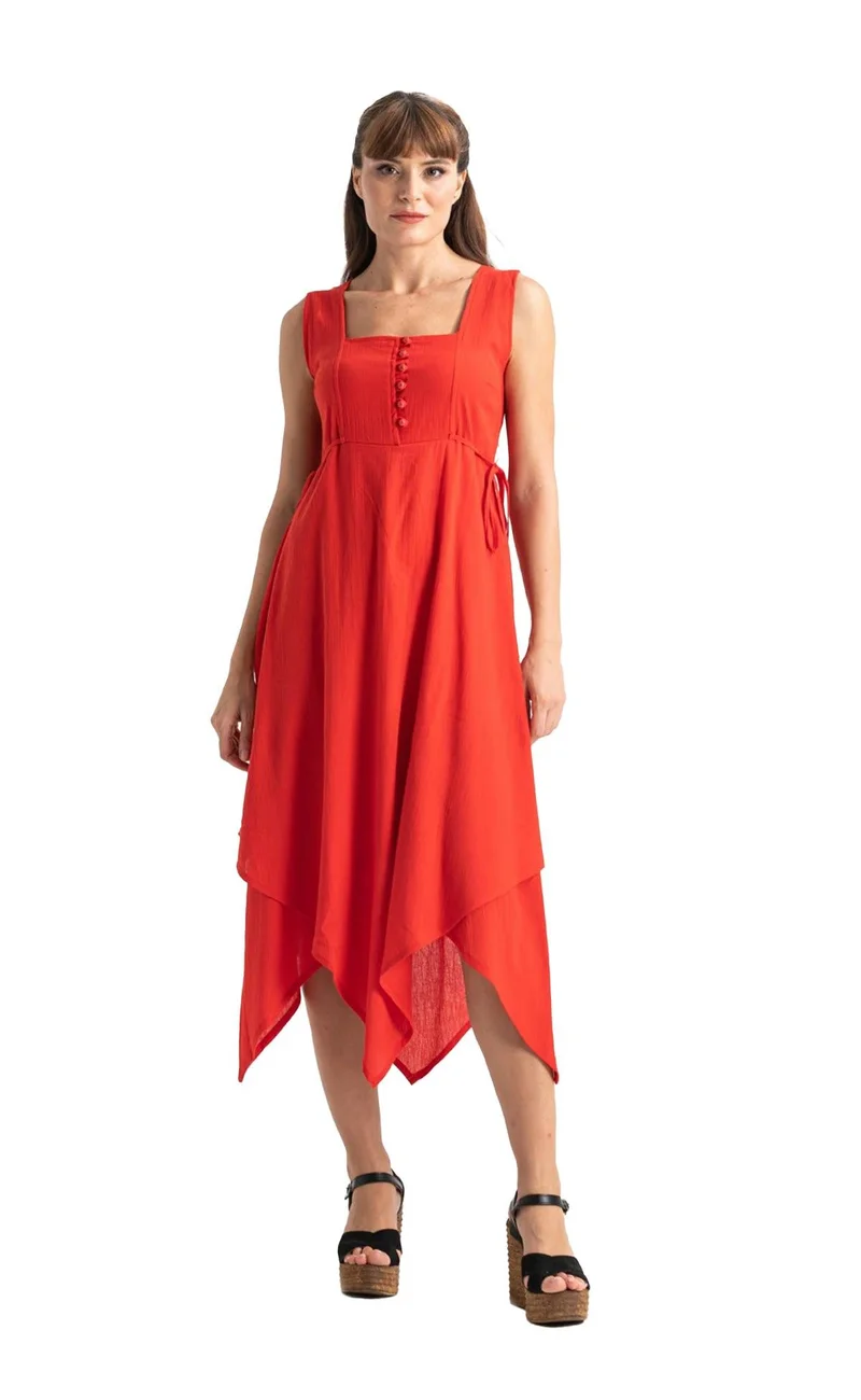 Eliş Şile Bezi Asymmetrical Hem Dress