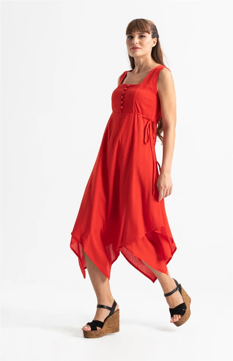 Eliş Şile Bezi Asymmetrical Hem Dress