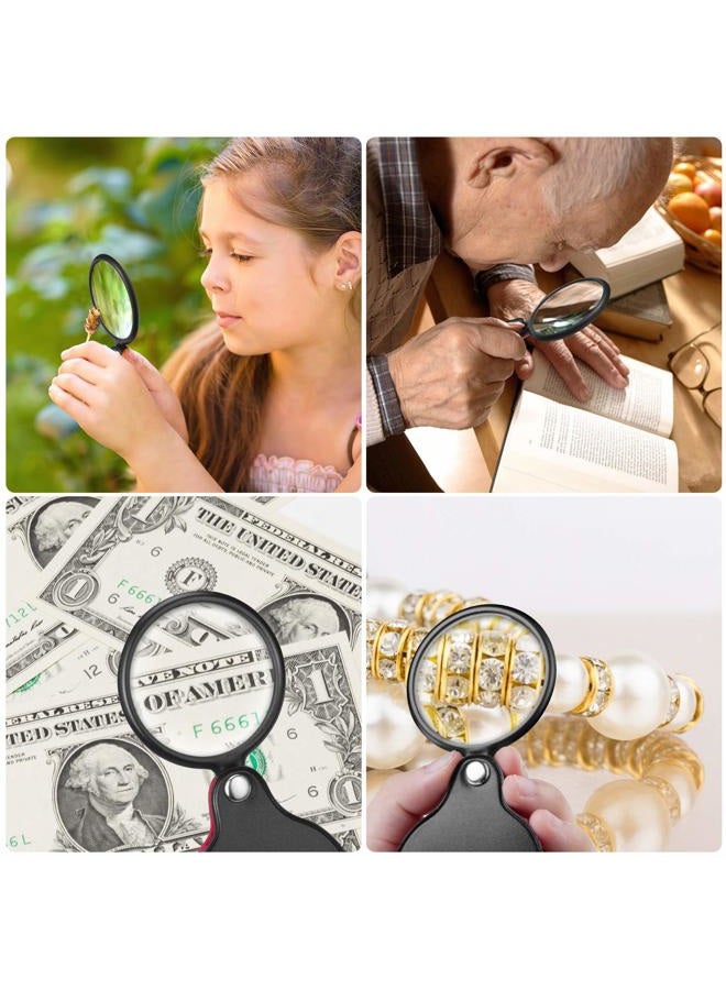 PHICANT Upgrade PHICANT 2PCS Mini Pocket Magnifying Glass – Small Magnifying Glasses with Protective Leather, 360 Degree Rotating, Foldable, Ideal for Reading/Studying/Repairing/Hobbies/Jewelry/Painting - Image 2