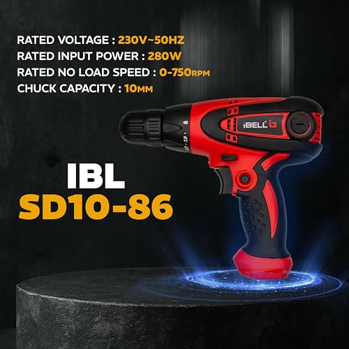 IBELL TOOLS IBELL Electric Screwdriver SD10-85/86, 280W, Copper Armature, Chuck 10mm, 750RPM, Torque 19+1 Drill Moden (Red-Black) - Image 2