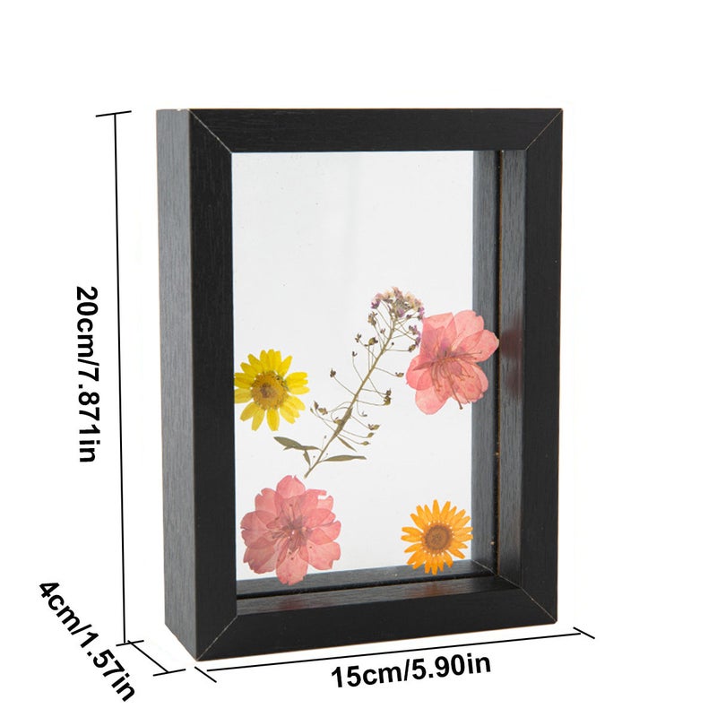 Dried flowers and leaves specimen frame wooden frame with real glass frame wedding photo frame desktop photo decoration - Image 2