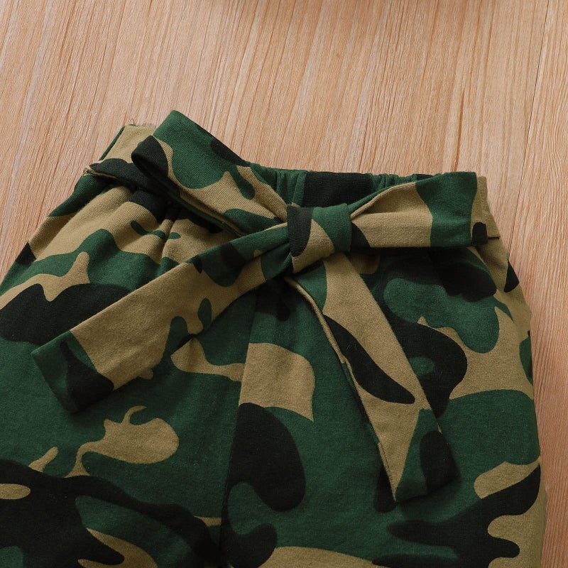 AMAWMW Baby Girl Clothes Set Daddys Little Girl Ruffle Romper Top Camouflage Pants Newborn Infant Baby Girl Outfit (Green 2, 6-12 Months) - Image 5