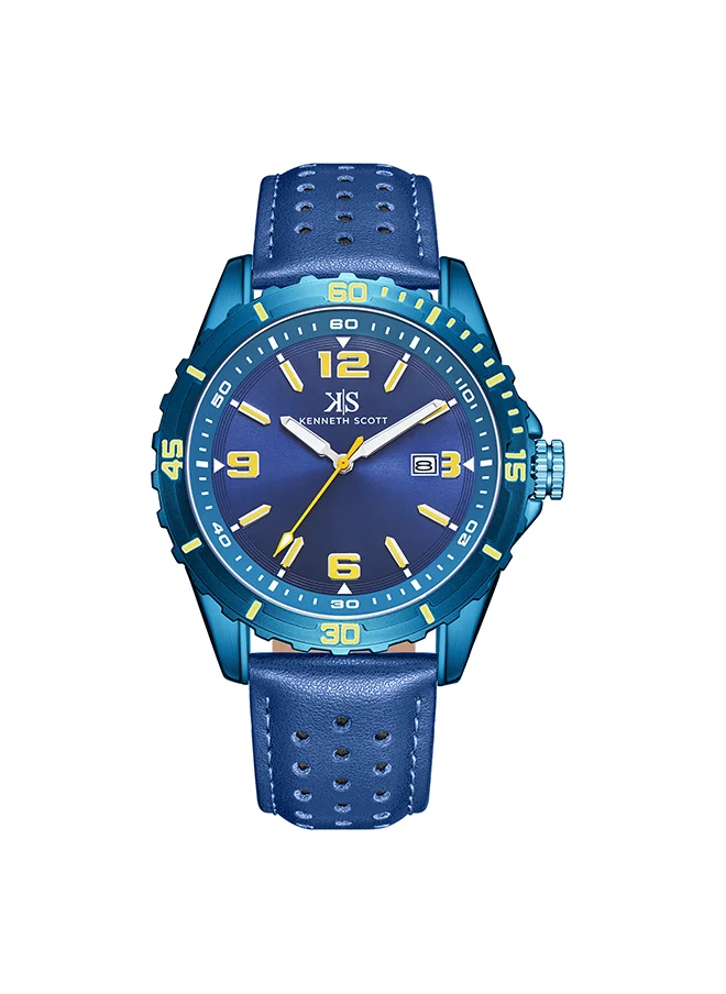 KENNETH SCOTT Men's Blue  Dial Analog Watch - K24022-NLNNY