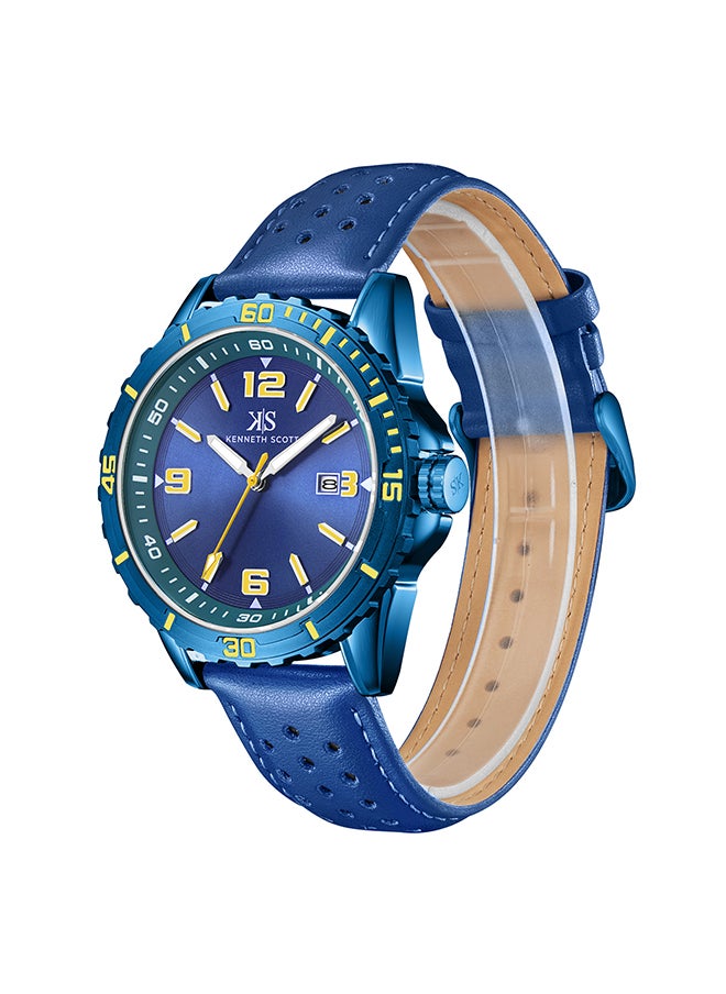 KENNETH SCOTT Men's Blue  Dial Analog Watch - K24022-NLNNY  - Image 3