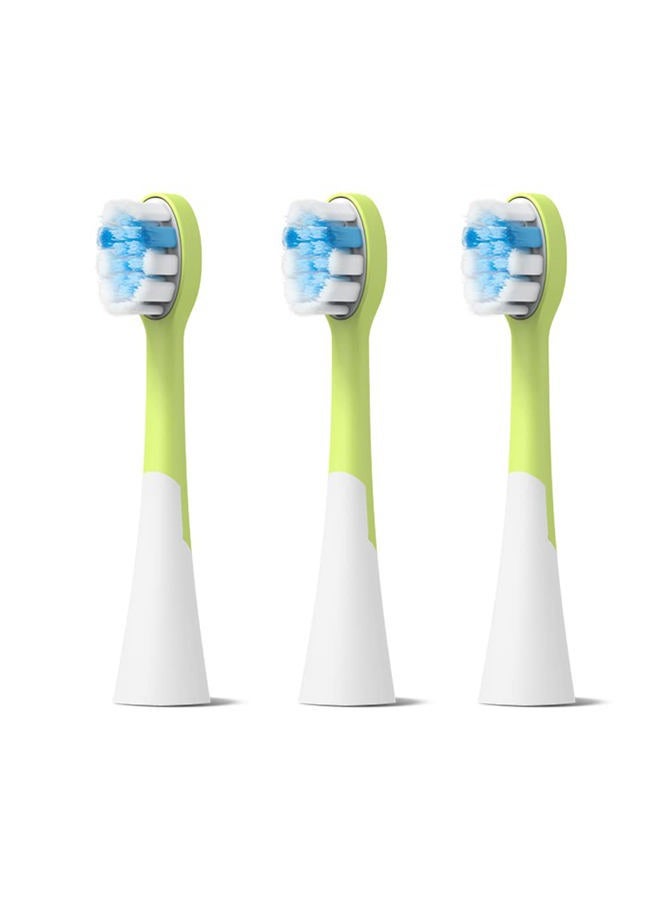 FUMEIKANG Kids Electric Toothbrush Heads Replacement Compatible with Philips Sonicare (Pack of 3) (Green, Medium) - Image 1