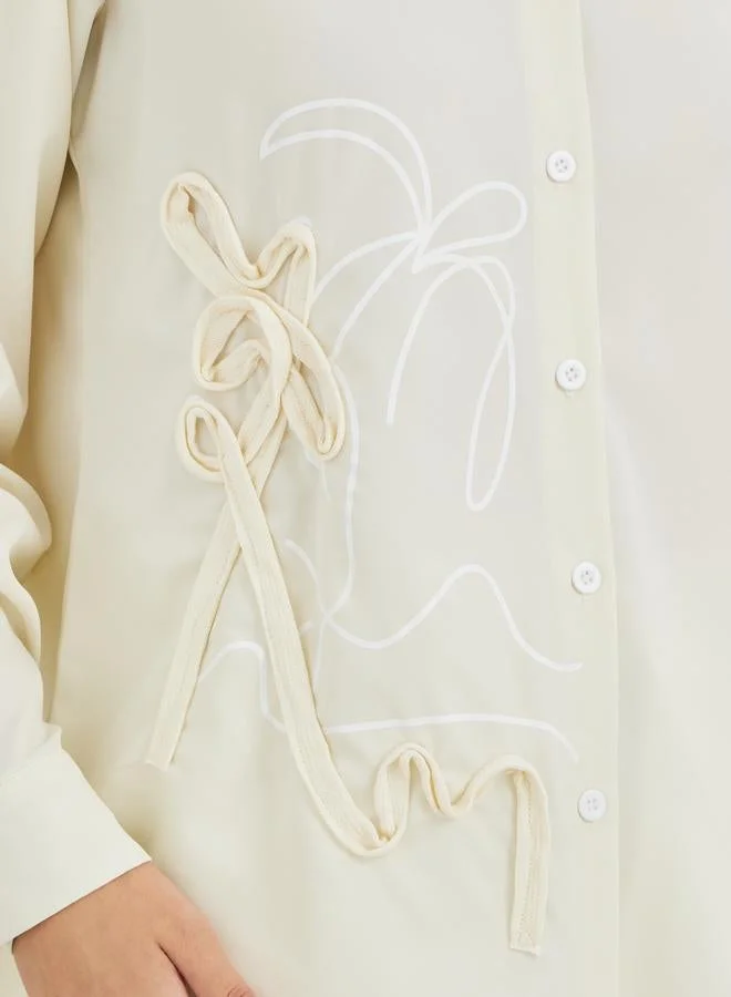 Take Two Floral Embroidered Long Sleeve Oversized Shirt