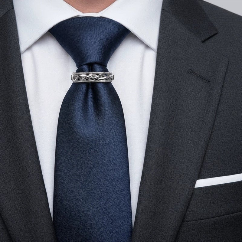 Men's Fashion Tie Clips D-shaped Tie Knot Fixation Vintage Alloy Fried Dough Twists Tie Buckle Gift Party Suit Accessories - Image 4