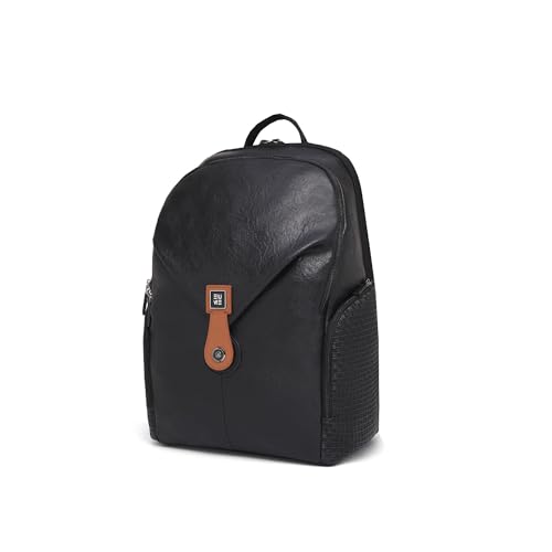 EUME Helix 28L Backpack Bag for Man, Charcoal Black| 2 Large Compartment Office Laptop Backpack | Fits Up to 15.6" Laptop | Vegan Leather | Travel Bag | Laptop Backpack for Men and Women - Image 1