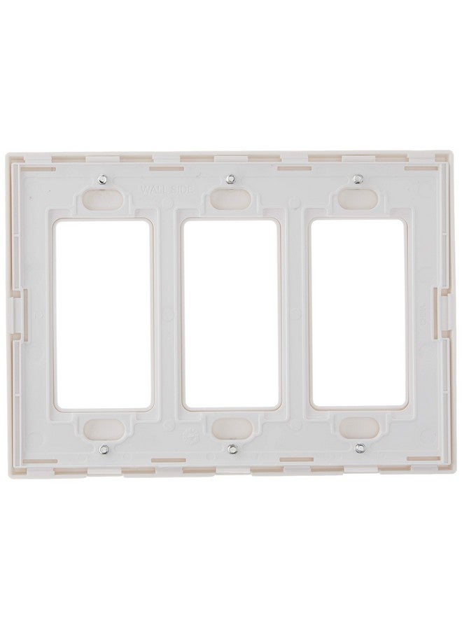 Leviton 80311-SW 3-Gang Decora Plus Wallplate Screwless Snap-On Mount, White - Image 2
