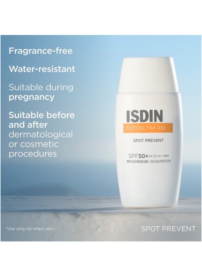 Isdin Fotoultra 100 Spot Prevent SPF 50+ 50ml - Sunscreen for Dark Spots & Hyperpigmentation, Broad-Spectrum Protection - Image 4