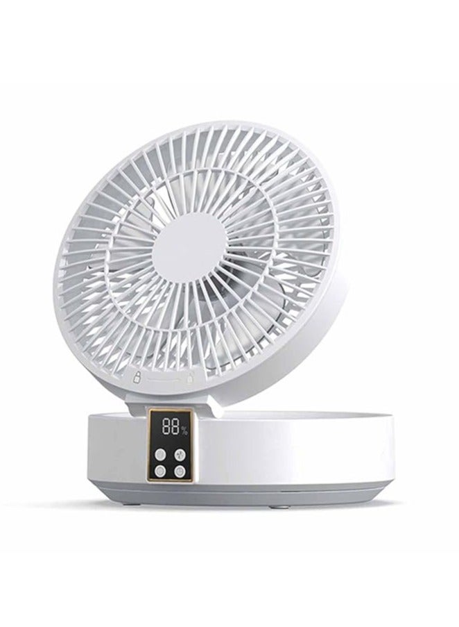 عام مروحة مكتب صغيرة LED قابلة للشحن قابلة للنقل مع 3 سرعات، دوران 120 درجة، تشغيل هادئ، مثالية لغرفة النوم، غرفة الأطفال، غرفة الدراسة - Image 1