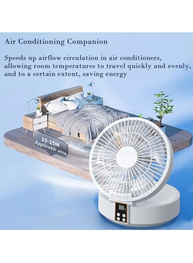 عام مروحة مكتب صغيرة LED قابلة للشحن قابلة للنقل مع 3 سرعات، دوران 120 درجة، تشغيل هادئ، مثالية لغرفة النوم، غرفة الأطفال، غرفة الدراسة - Image 3