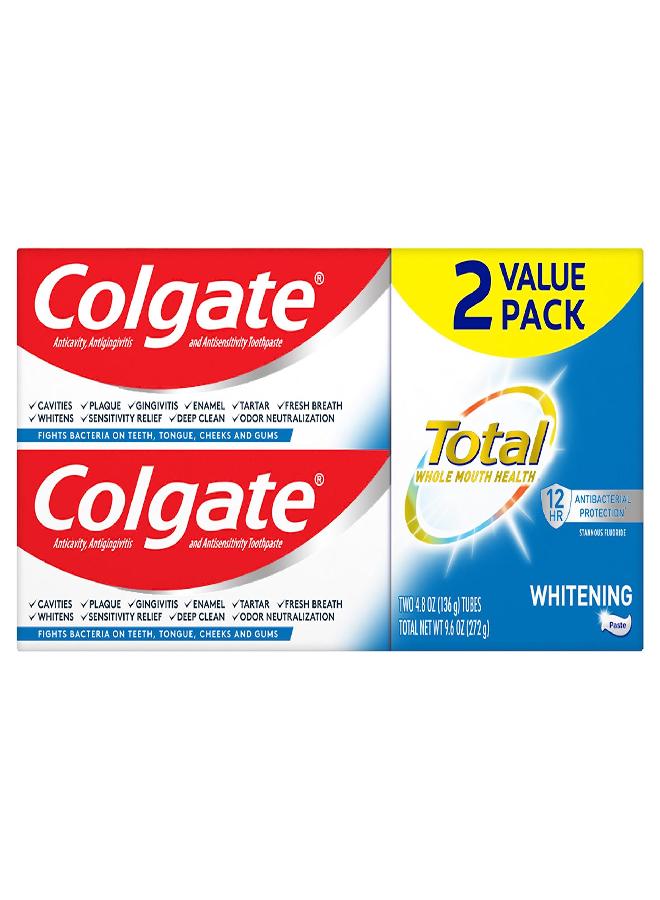 Colgate Total Whitening Toothpaste with Stannous Fluoride and Zinc, Sensitivity Relief and Cavity Protection Mint, 4.8 Oz (Pack of 2) - Image 3