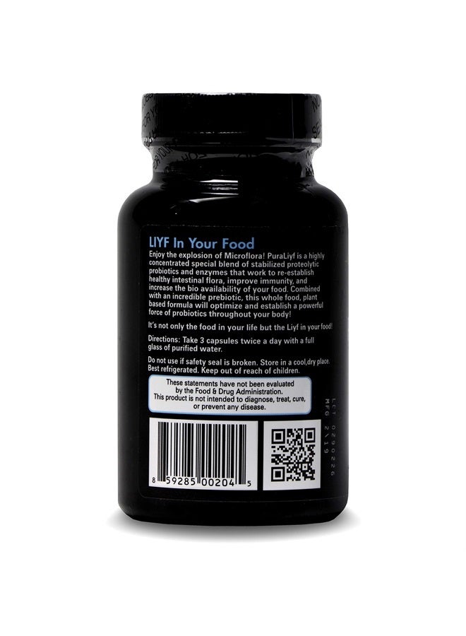 PuraDyme PuraLiyf Digestive Enzymes with Probiotics | Probiotic Supplement Enhanced with Proteolytic Enzymes for Digestion by Lou Corona | 180 Capsules - Image 3