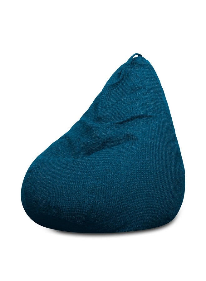 Style Homez Style Homez ORGANIX Collection, Classic Bean Bag XXL Size Berry Blue Color in Organic Jute Fabric, Cover Only  - Image 1