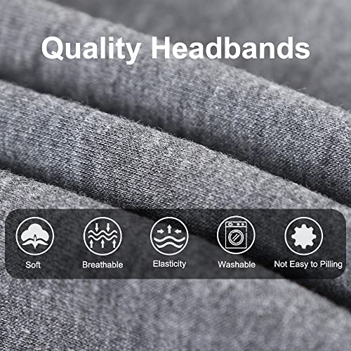 XTREND 4 Packs Wide Headbands Fashion Bandana Bohemian Style Elastic Knotted Non-Slip Headband Black Women Outdoor Sports Yoga Sweat Absorbent Solid Color Hair Accessories (Black Series) - Image 4