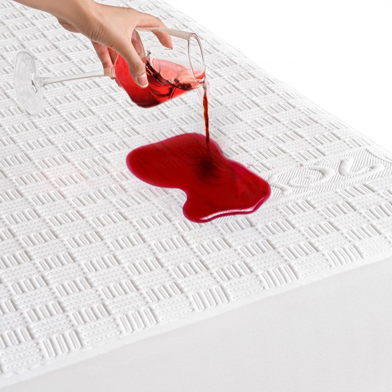 GRT Waterproof Mattress Protector King Size  Breathable 3D Air Fabric Cooling Rayon Made from Bamboo Mattress Cover  Smooth Soft Noiseless Mattress Pad Machine Washable  Fitted 8''- 26'' Deep Pocket - Image 1