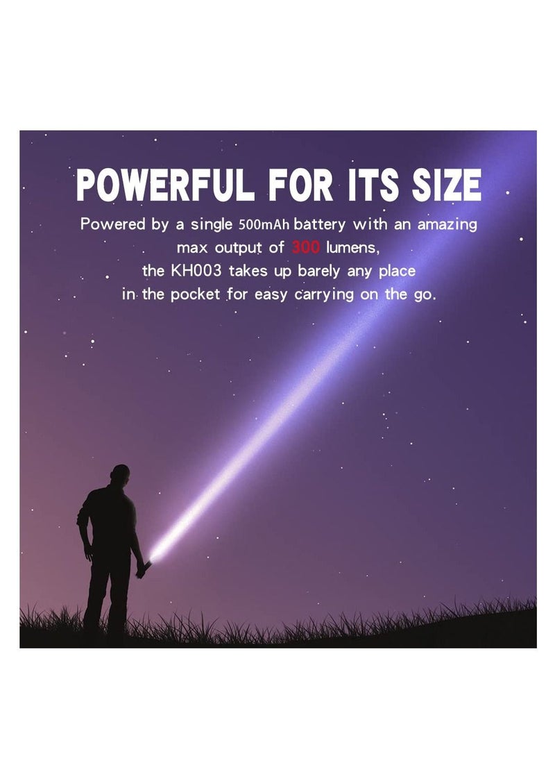 SYOSI - KH003 Mini Small Pocket LED Flashlight USB Rechargeable High Lumens Bright Powerful flashlights Pack of 5 - Image 1