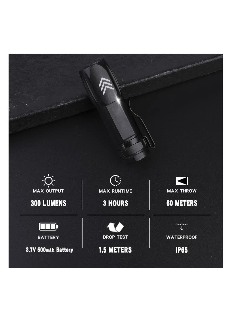 SYOSI - KH003 Mini Small Pocket LED Flashlight USB Rechargeable High Lumens Bright Powerful flashlights Pack of 5 - Image 1
