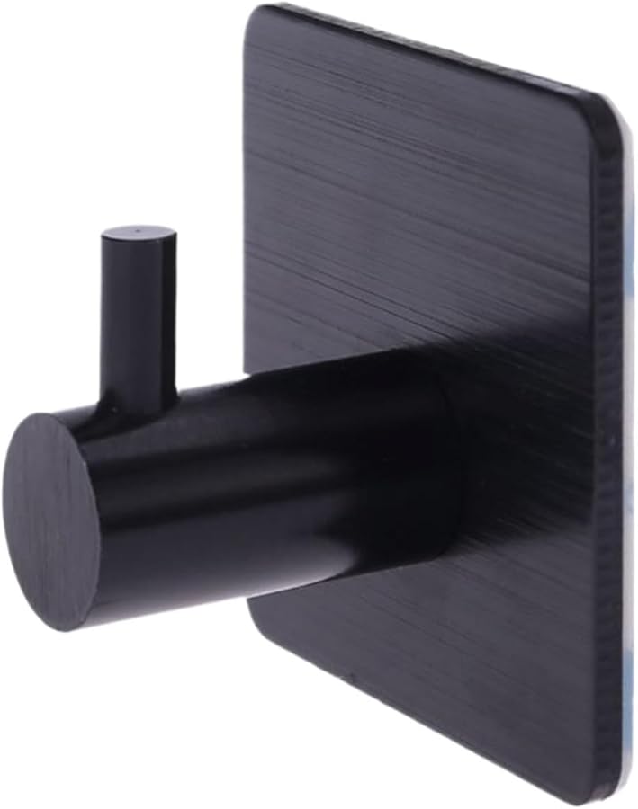 Black Self Adhesive Hanger Pack Key Holder Kitchen Towel Rack Door Bathroom Accessories - Image 2
