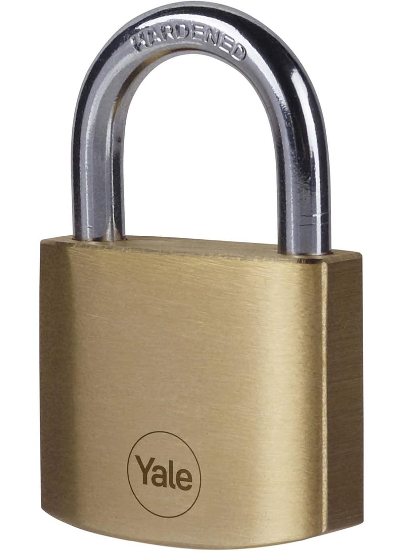 Yale - Y110B/40/122/4 Standard Security 40mm Brass Padlock, Pack of 4 - Open Hardened Steel Shackle - 4 keyed Alike Keys - Image 2