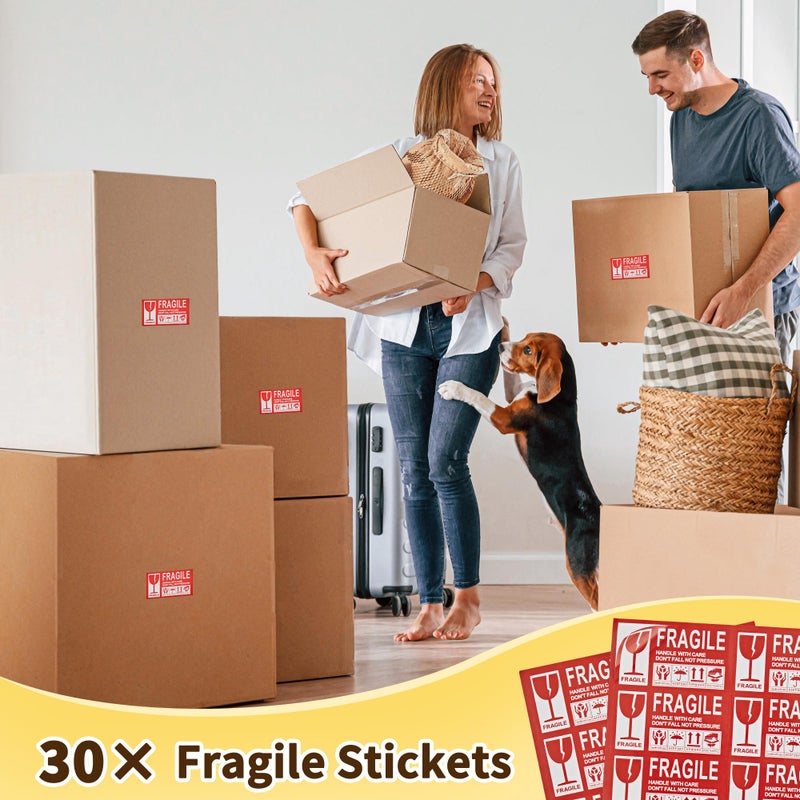 JARLINK Honeycomb Packing Paper, 15 * 400' Packing Wrap for Packing/Shipping/Moving, Recyclable Honeycomb Cushioning Wrap Roll, Moving & Gifts Wrapping Paper With 30 Fragile Sticker Labels - Image 4