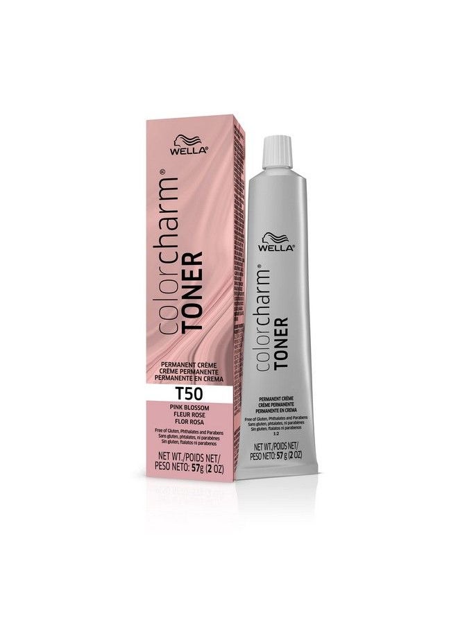 WELLA Color Charm - Wella Colorcharm Permanent Crème Toner Free Of Animalderivied Ingredients Parabens Free Gluten Free T50 Pink Blossom 2 Oz - Image 1