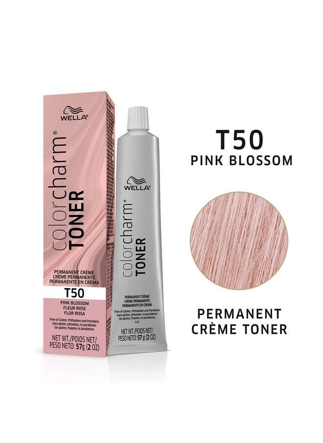 WELLA Color Charm - Wella Colorcharm Permanent Crème Toner Free Of Animalderivied Ingredients Parabens Free Gluten Free T50 Pink Blossom 2 Oz - Image 1