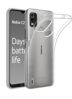 حافظة متوافقة مع حافظة Nokia C21 Plus، حافظة جل TPU ناعمة وشفافة، سيليكون مرن مضاد للخدش لحماية الكاميرا، غطاء شفاف من مادة TPU - شفاف