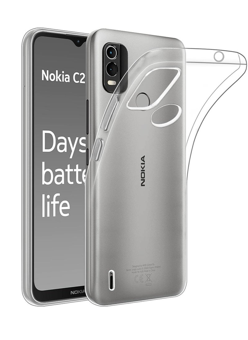ماركة غير محددة - حافظة متوافقة مع حافظة Nokia C21 Plus، حافظة جل TPU ناعمة وشفافة، سيليكون مرن مضاد للخدش لحماية الكاميرا، غطاء شفاف من مادة TPU - شفاف - Image 1
