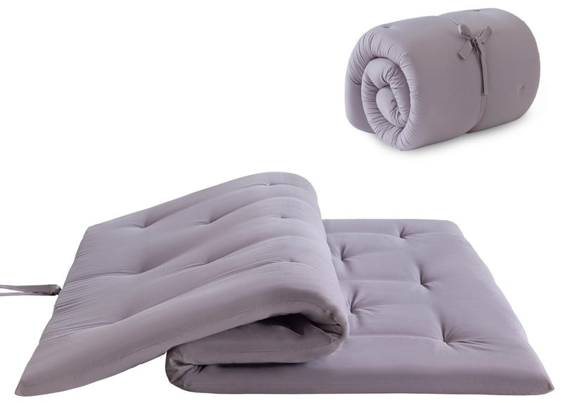 Mollydot Japanese Floor Mattress, Futon Mattress Full Size 54"x 80", 2.56" Thicken Tatami Mattress, Portable Foldable Floor Bed, Roll Up Futon Cushion, Suitable for Camping Guest Room Dormitory (Grey) - Image 1
