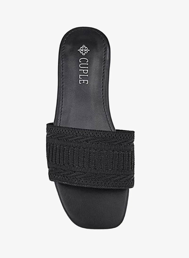 Cuple Black Girls Flat Slides for Women | Best Price UAE
