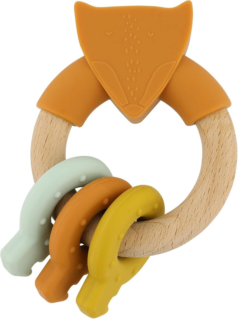 Trixie Wooden Silicone Activity Ring Mr. Fox - Image 1