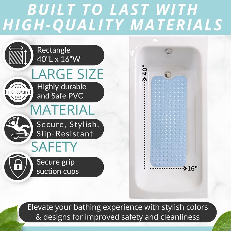 Bath Mat Large Non Slip Bathtub Shower Mat Bathroom Mats for Tub Nonslip Anti Slip Bathmats 40 X 100  - Image 4