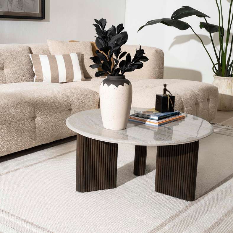 TINOS COFFEE TABLE MARBLE - BEIGE BROWN