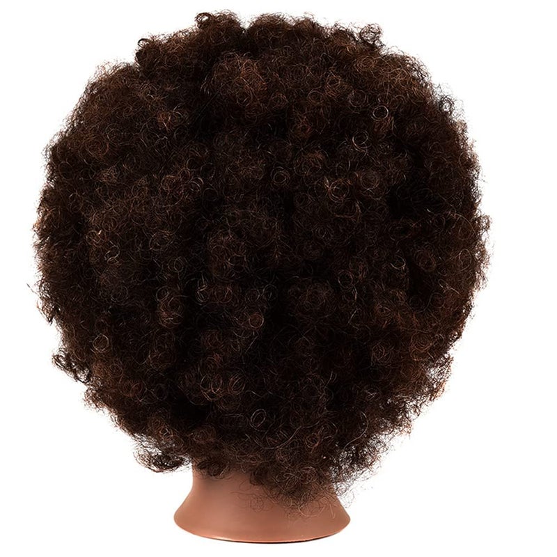 MORRIS 10â€ Human Hair Training Afro Mannequin Head â€“ Short Curly Hair for Beginners to Practice Braiding, Cutting, Styling â€“ Includes Clamp - Image 5
