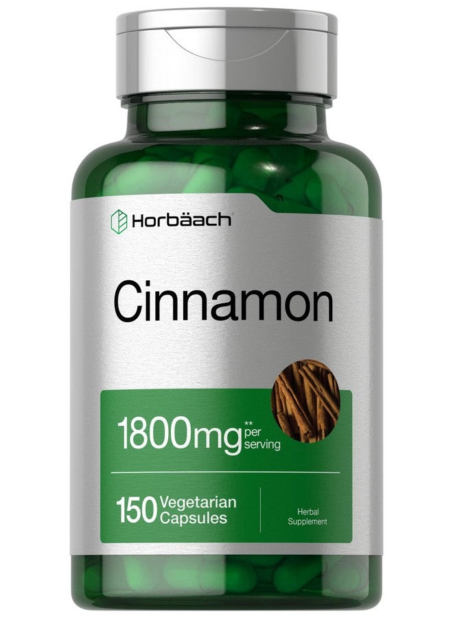 Horbäach Horbaach Cinnamon Capsules 1800mg | 150 Count | Ceylon Cinnamon Supplement | Vegetarian, Non-GMO, Gluten Free - Image 1