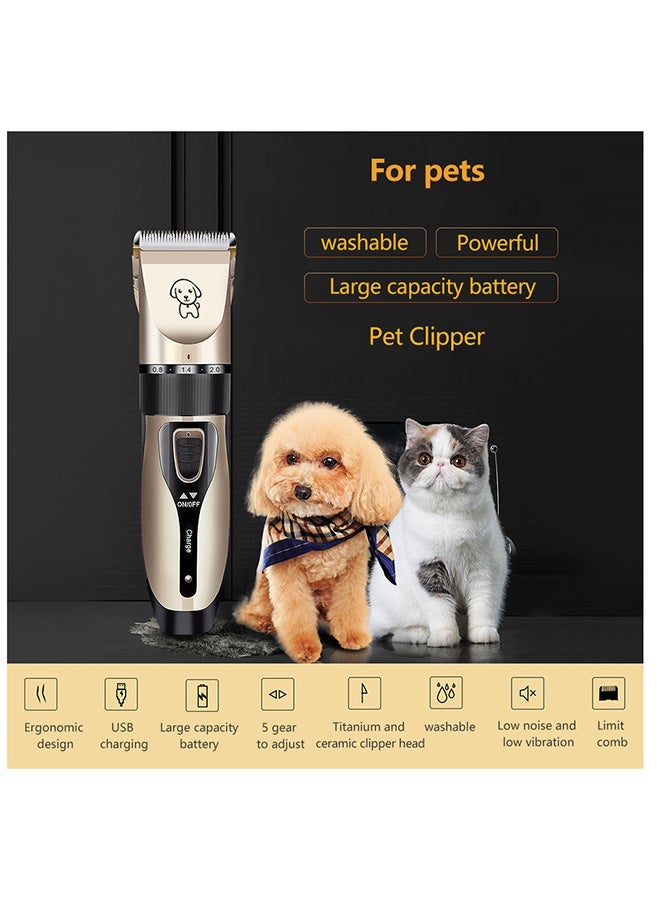NIBEMINENT Pet Grooming Hair Clipper Black/Gold - Image 2